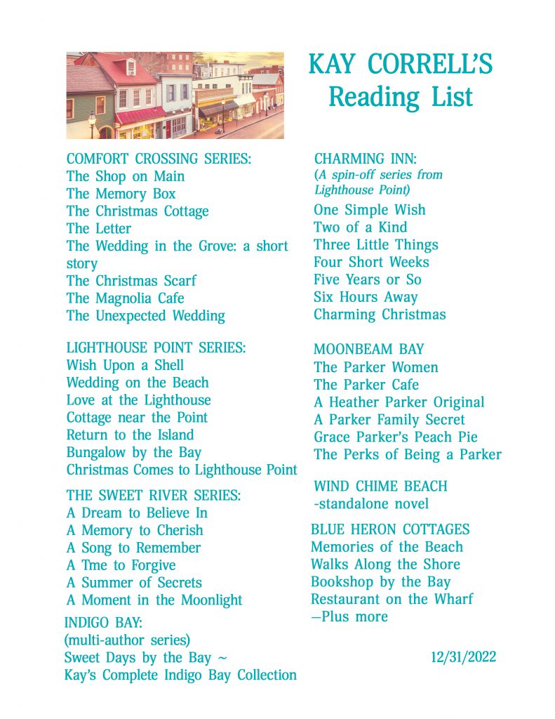 reading list for kay corrells's books