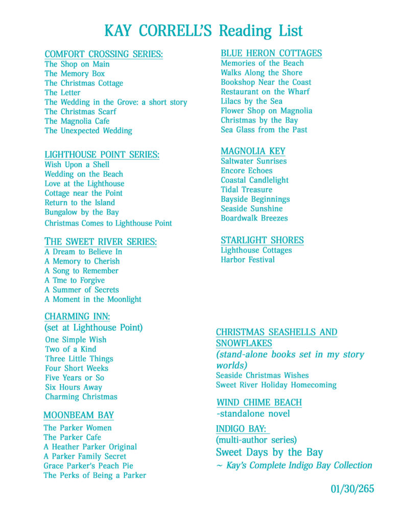 Kay Correll's reading list